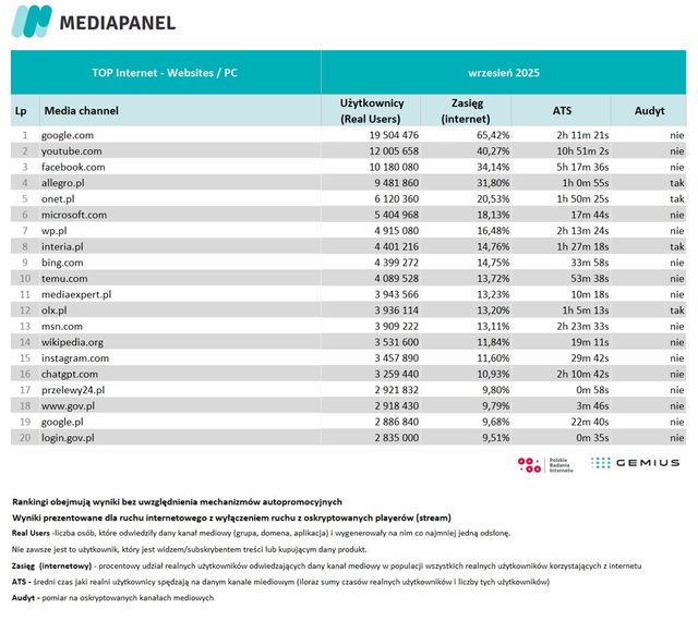 Badania internetu Gemius/PBI IX 2025