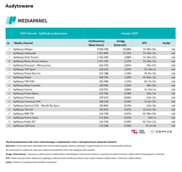 Badania internetu Gemius/PBI VIII 2025