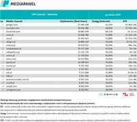 Top20 domen, z których korzysta najwięcej internautów - wszystkie urządzenia