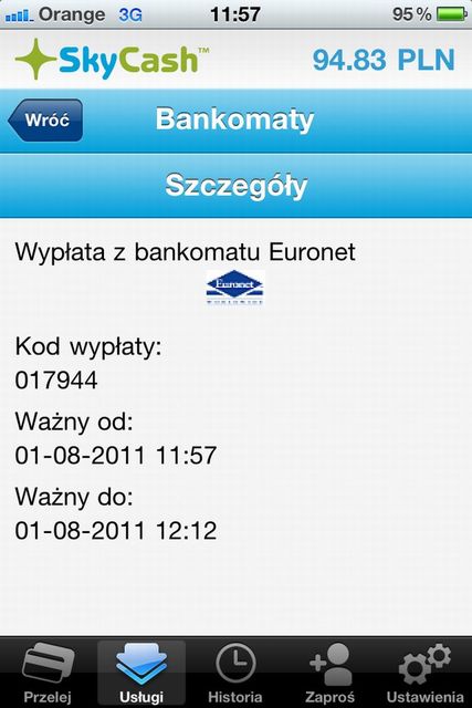 Wypłata z bankomatu Euronet bez karty