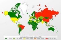 Poziom infekcji trojanami bankowymi w poszczególnych krajach