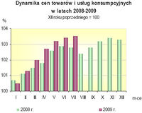Dynamika cen towarów i usług konsumpcyjnych w latach 2008-2009
