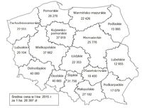 Ceny gruntów rolnych w poszczególnych województwach, I kw. 2015 r.