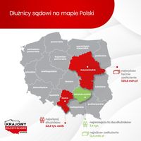 Dłużnicy sądowi na mapie Polski