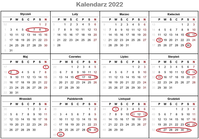 Długie weekendy - jak wygląda kalendarz 2022?