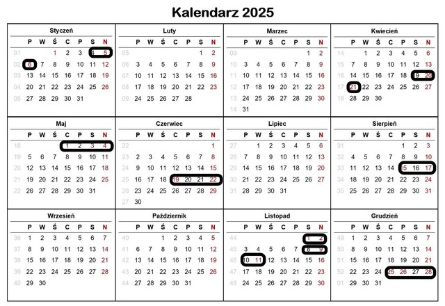 Długie weekendy - jak wygląda kalendarz 2025?