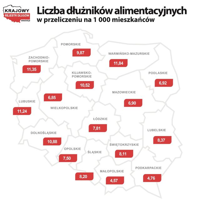 10,5 mld zł, czyli zaległe alimenty Polaków