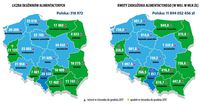 Liczba dłużników alimentacyjnych i kwota zadłużenia - województwa