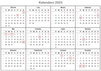 Dni wolne od pracy i kalendarz świąt 2023