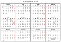 Kalendarz świąt 2024