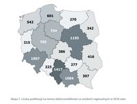 Liczba publikacji na temat elektromobilności w mediach regionalnych w 2018 roku