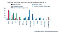 Koncentracja łańcucha dostaw energii jądrowej (w %)