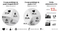 Z czego produkuje się prąd w krajach OECD/w USA?