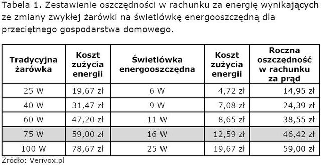 Opłaty za prąd a żarówki energooszczędne