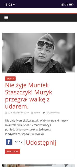 Uwaga na niebezpieczny fake news o śmierci Muńka Staszczyka!