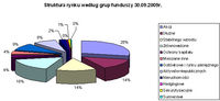 Struktura rynku wg grup funduszy 30.09.2009