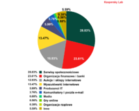 Top 100 organizacji atakowanych przez phisherów według kategorii - IV 2012