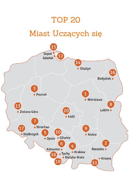 Warszawa i Rzeszów zwyciężają w rankingu miast uczących się