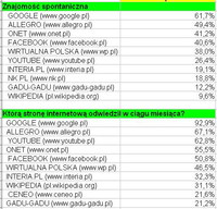 Rankingi portali internetowych III 2013 - V 2013