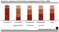 Struktura wiekowa infrastruktury energetycznej w Polsce, 2009