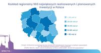 Rozkład regionalny 960 największych inwestycji w Polsce