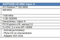 Karta graficzna SAPPHIRE HD 6850 Vapor-X