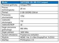 SAPPHIRE R9 380 ITX Compact - specyfikacja