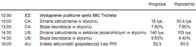 W oczekiwaniu na dane z rynku pracy USA