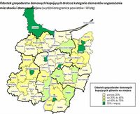 Rysunek1.Odsetek gospodarstw domowych kupujących droższe kategorie elementów wyposażenia mieszkania