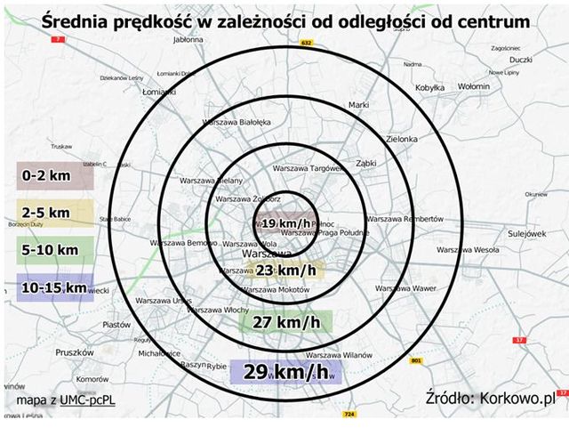 Najbardziej zakorkowane miasta Polski XII 2011