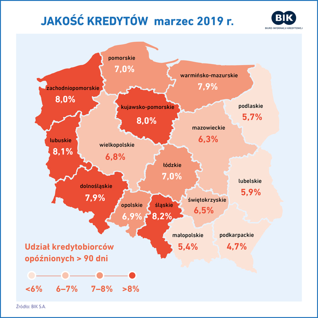 BIK prezentuje mapę aktywności kredytowej Polaków