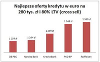 Najlepsze oferty kredytu w euro na 280 tys. zł i 80% LTV