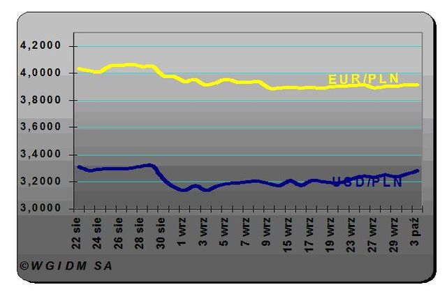 USD/PLN najwyżej po wakacjach