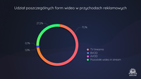 Udział poszczególnych form wideo w przychodach reklamowych