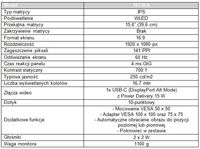 AOC 16T3EA - specyfikacja