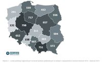 Liczba publikacji w podziale na województwa