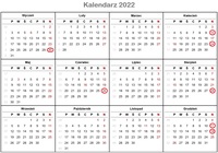 Niedziele handlowe 2022 - kalendarz
