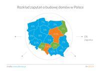 Rozkład zapytań o budowę domów w Polsce