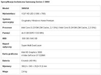 Specyfikacja techniczna Samsung Series 3 300V