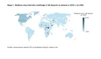 Mediana ceny internetu mobilnego (1 GB danych) na świecie w 2023 r. (w USD)