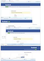 Przykłady stron phishingowych imitujących strony logowania się Facebooka 