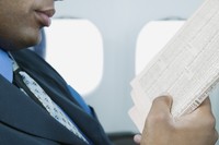 Biznesmen w samolocie