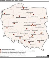 Istniejące i planowane porty lotniczne w Polsce.