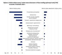 Wolne miejsca pracy i wolne nowo utworzone w Polsce według wybranych sekcji PKD