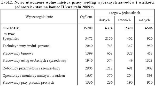 Praca w Polsce I-VI 2009