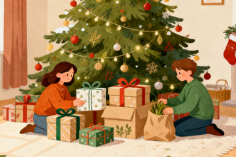 Prezenty pod choinkę z drugiej ręki? Polacy wciąż tradycjonalistami [© wygenerowane przez AI]