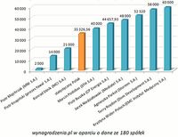 Roczne wynagrodzenia członków zarządów wybranych spółek giełdowych w PLN