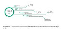 Budżet Polski z zaznaczeniem przeznaczonych środków finansowych na działania w sektorze B+R 