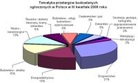 Tematyka przetargów budowlanych ogłoszonych w Polsce w III kwartale 2008 r.