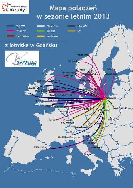 Loty z Polski - lato 2013